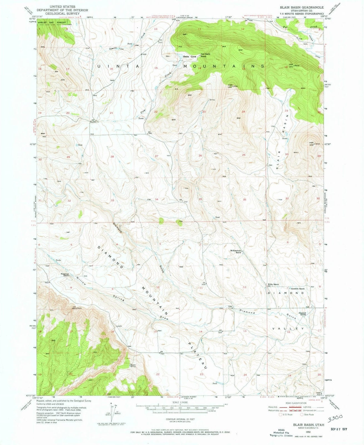 1950 Blair Basin, UT - Utah - USGS Topographic Map