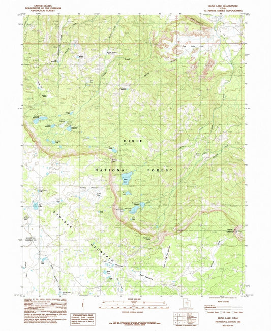 1985 Blind Lake, UT - Utah - USGS Topographic Map