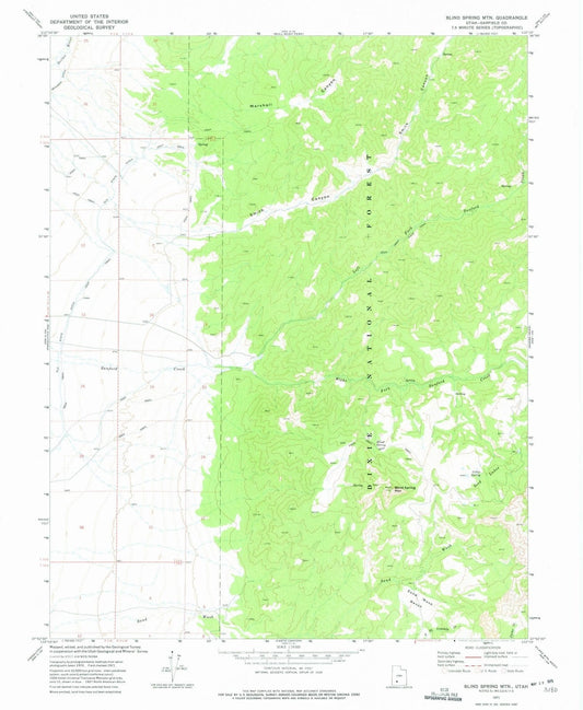 1971 Blind Spring MTN, UT - Utah - USGS Topographic Map