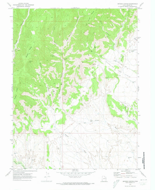1970 Bryson Canyon, UT - Utah - USGS Topographic Map