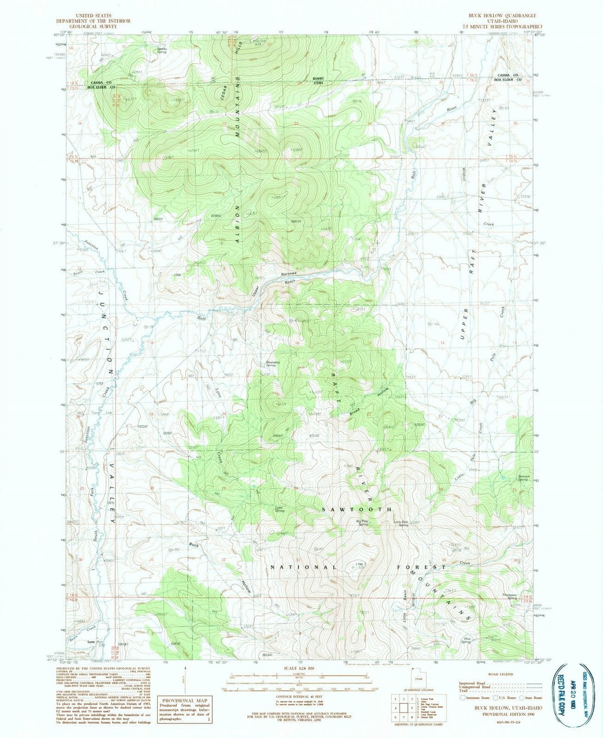 1990 Buck Hollow, UT - Utah - USGS Topographic Map
