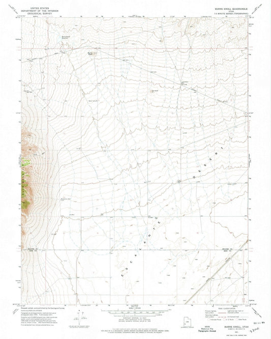 1971 Burns Knoll, UT - Utah - USGS Topographic Map