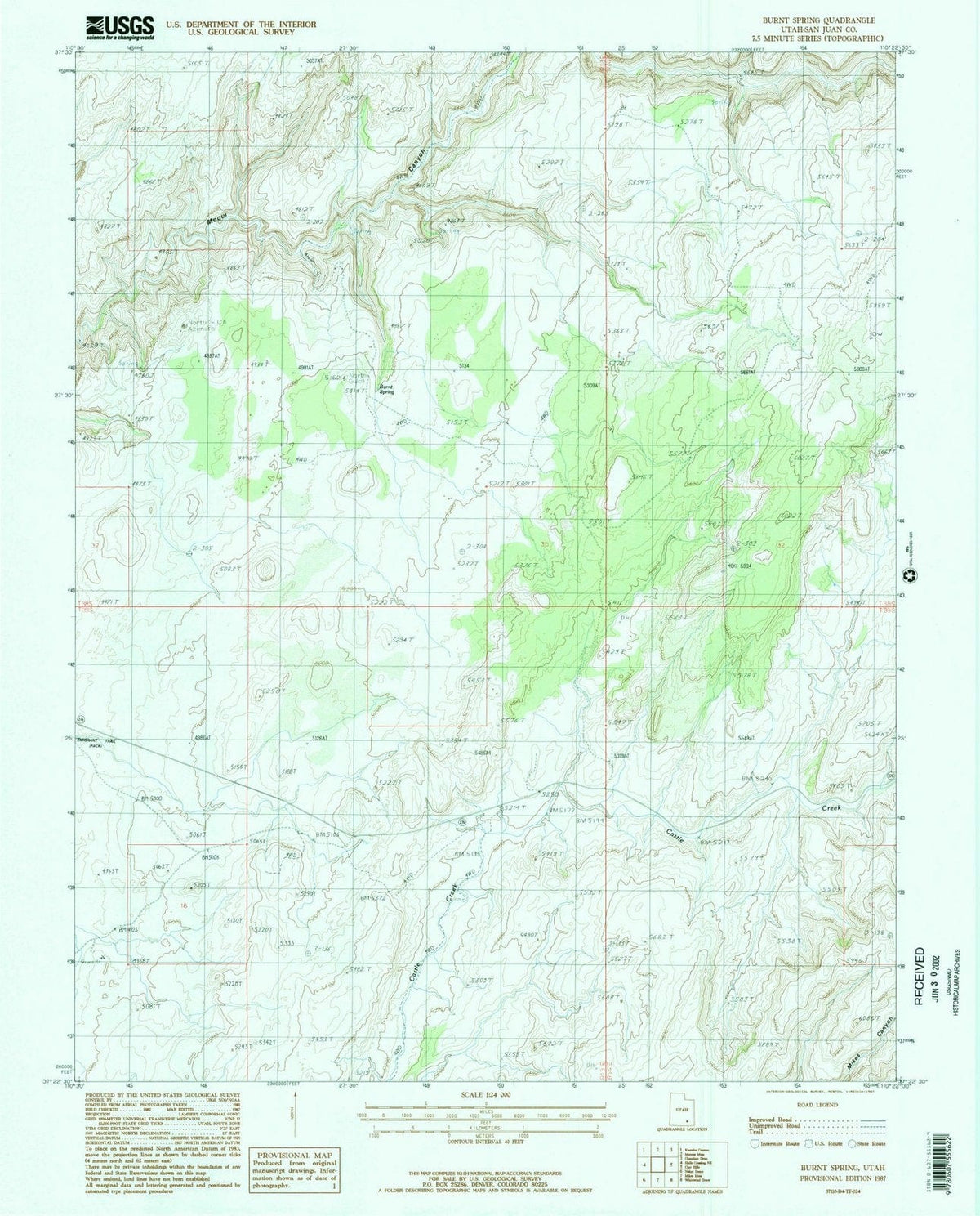 1987 Burnt Spring, UT - Utah - USGS Topographic Map