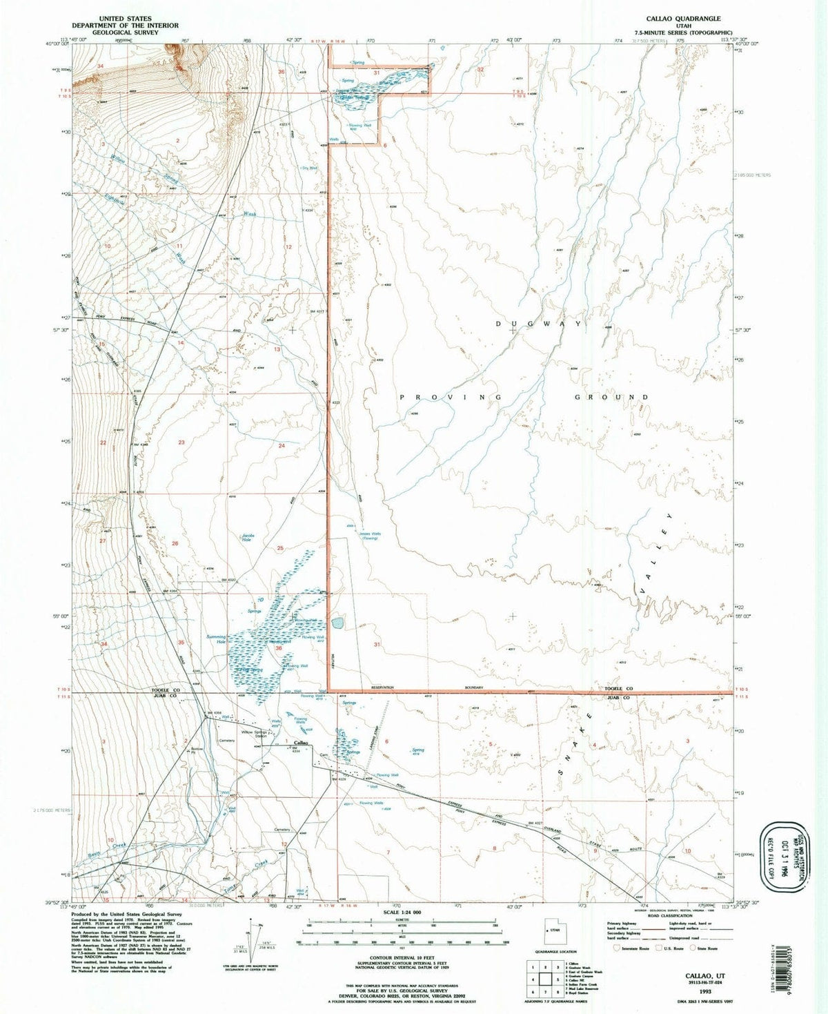 1993 Callao, UT - Utah - USGS Topographic Map v2