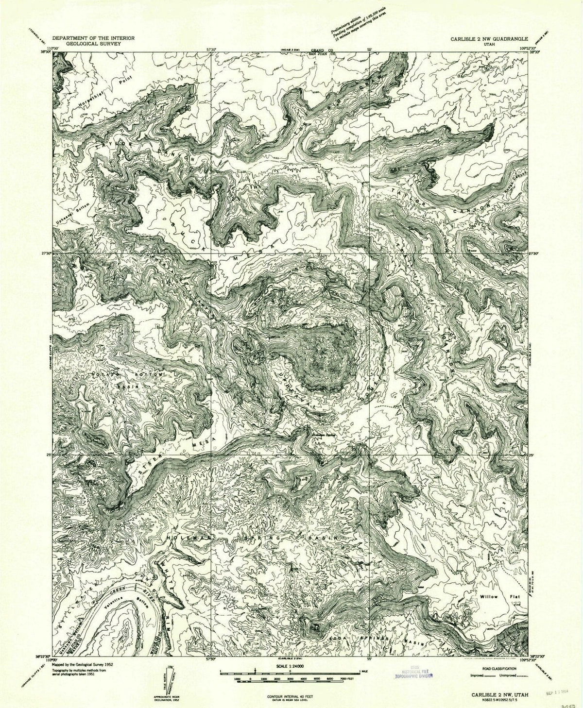 1952 Carlisle 2, UT - Utah - USGS Topographic Map v2