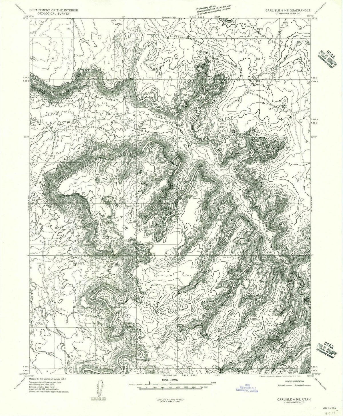 1954 Carlisle 4, UT - Utah - USGS Topographic Map