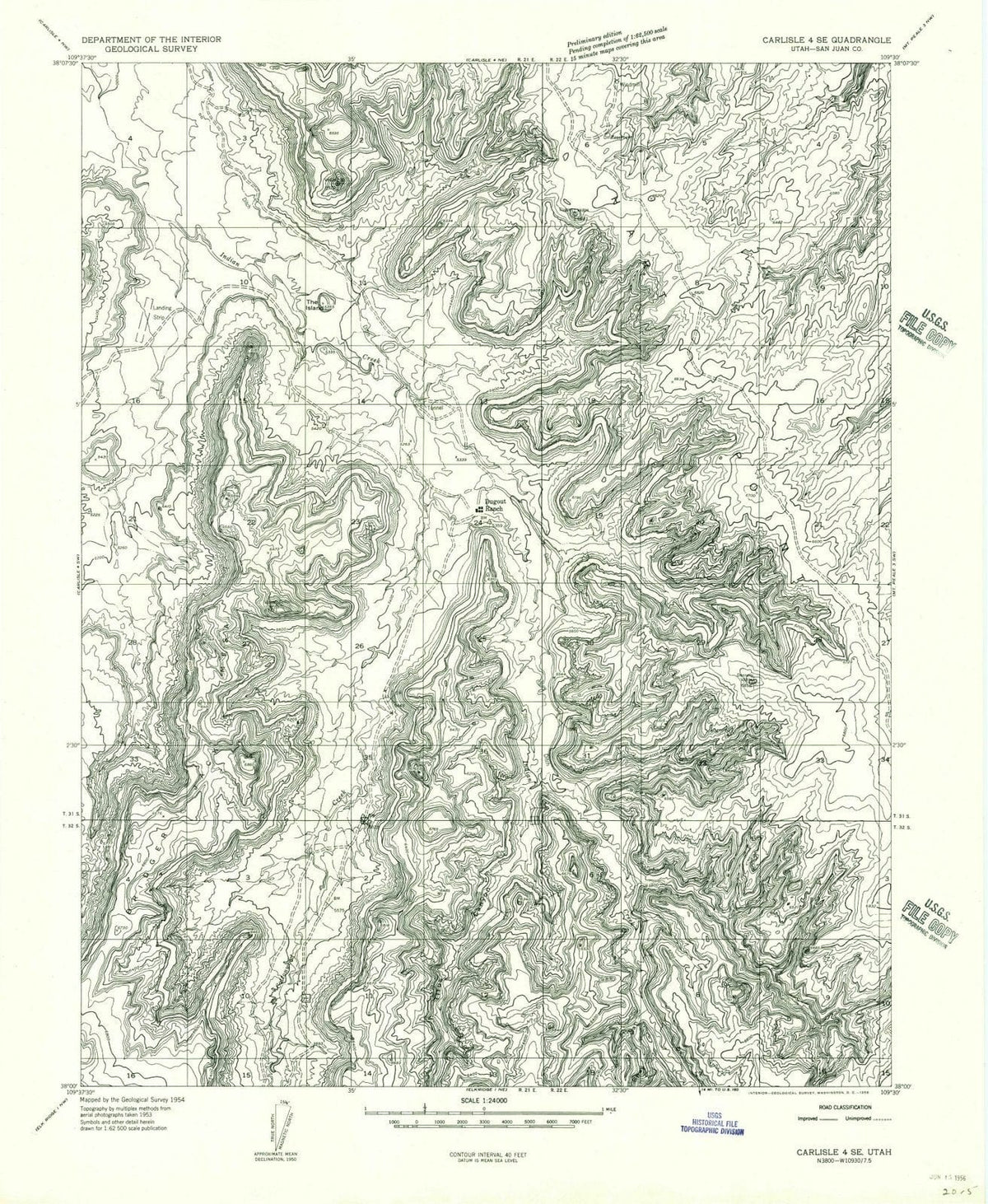 1954 Carlisle 4, UT - Utah - USGS Topographic Map v3