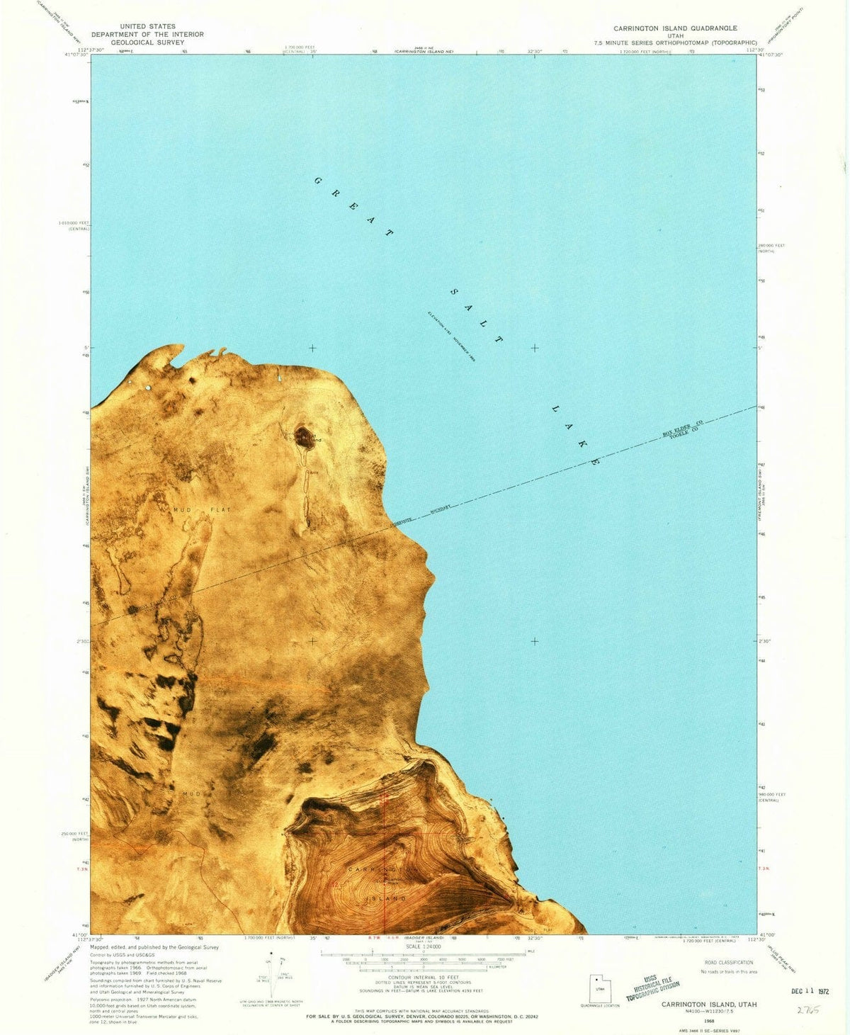 1968 Carrington Island, UT - Utah - USGS Topographic Map v2