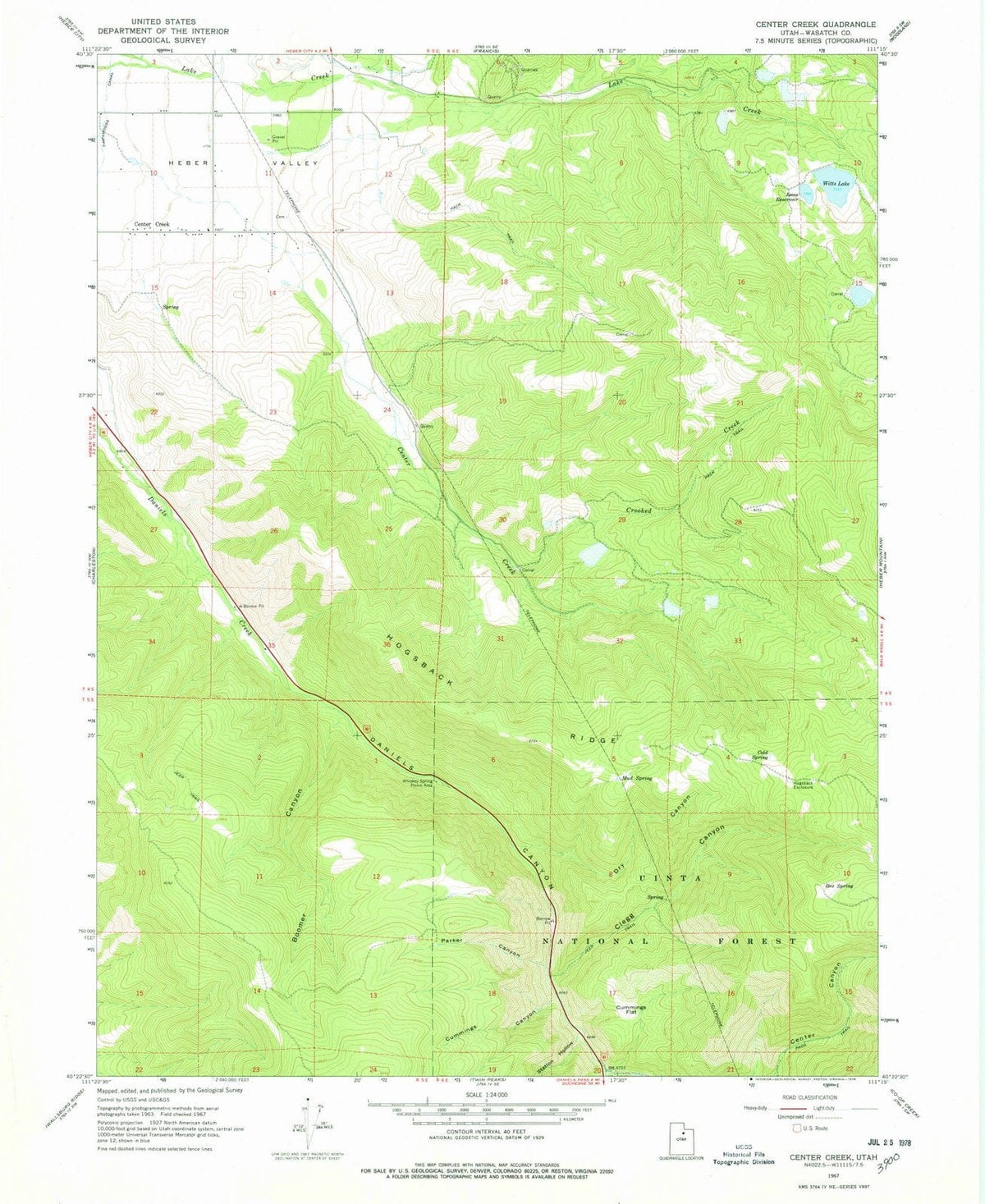 1967 Center Creek, UT - Utah - USGS Topographic Map