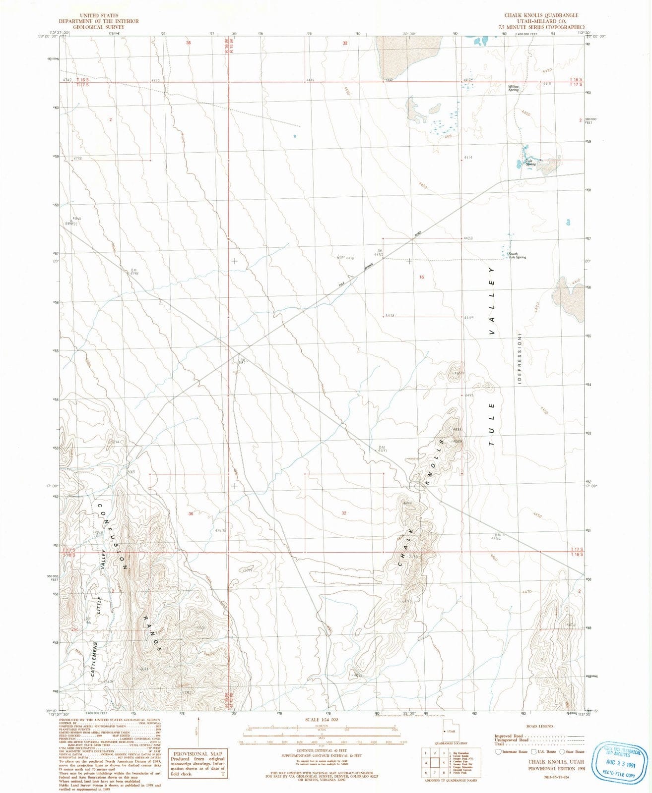 1991 Chalk Knolls, UT - Utah - USGS Topographic Map
