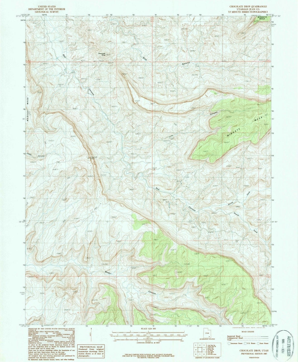 1987 Chocolaterop, UT - Utah - USGS Topographic Map