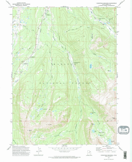 1972 Christmas Meadows, UT - Utah - USGS Topographic Map