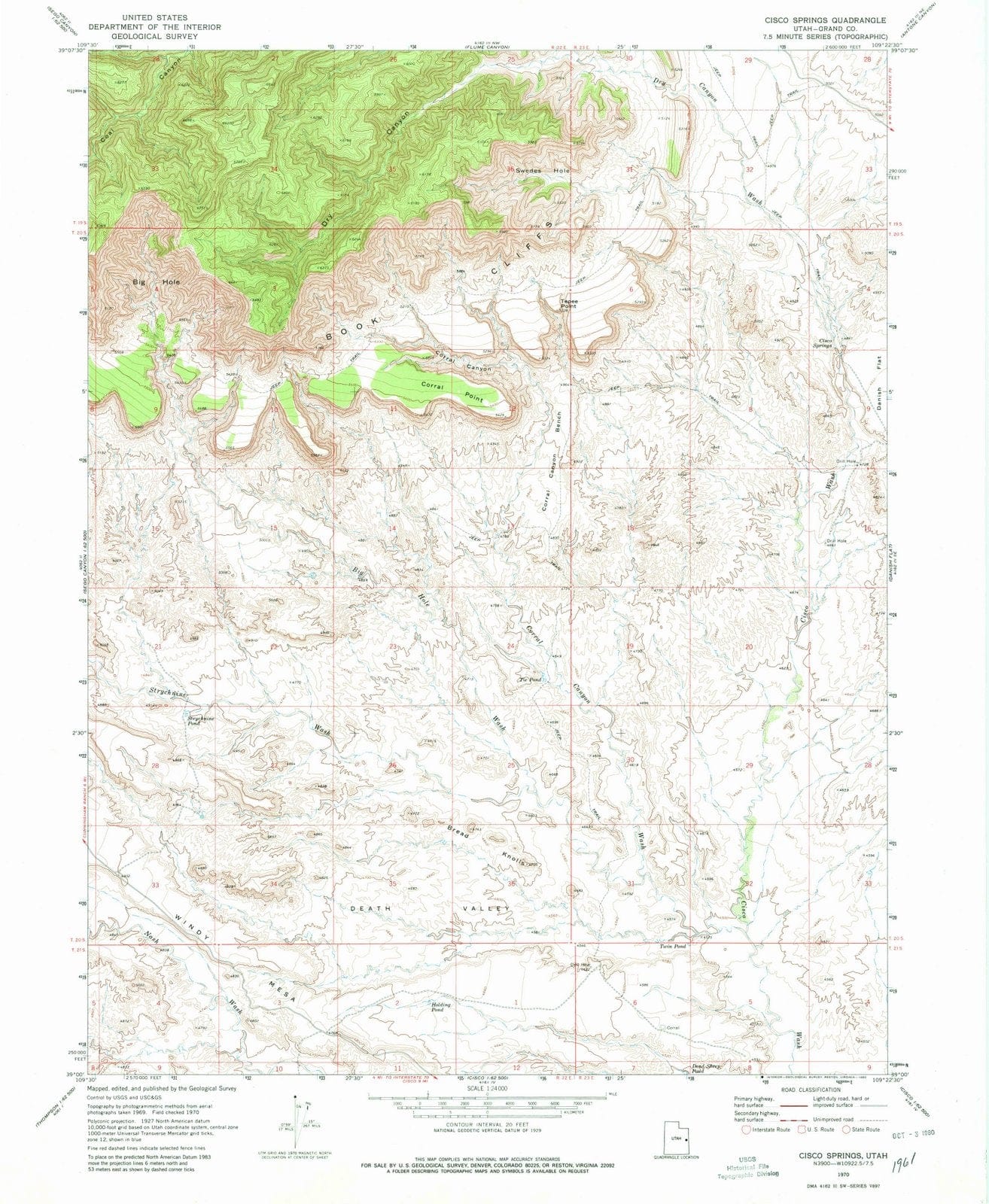 1970 Cisco Springs, UT - Utah - USGS Topographic Map