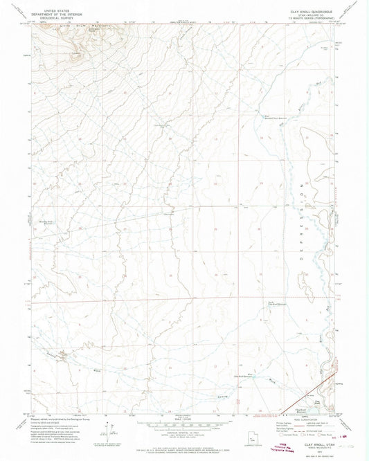 1971 Clay Knoll, UT - Utah - USGS Topographic Map
