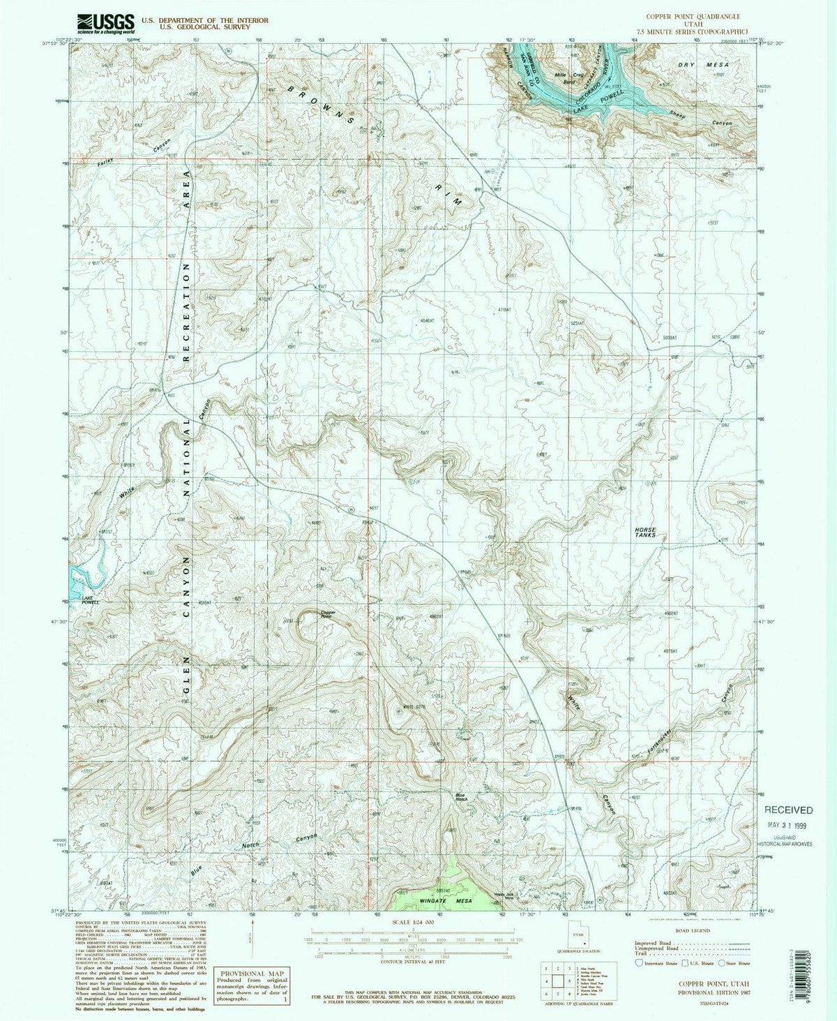 1987 Copper Point, UT - Utah - USGS Topographic Map