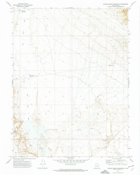 1971 Crater Bench Reservoir, UT - Utah - USGS Topographic Map