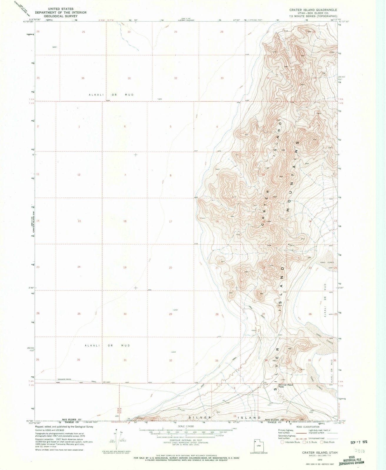 1970 Crater Island, UT - Utah - USGS Topographic Map