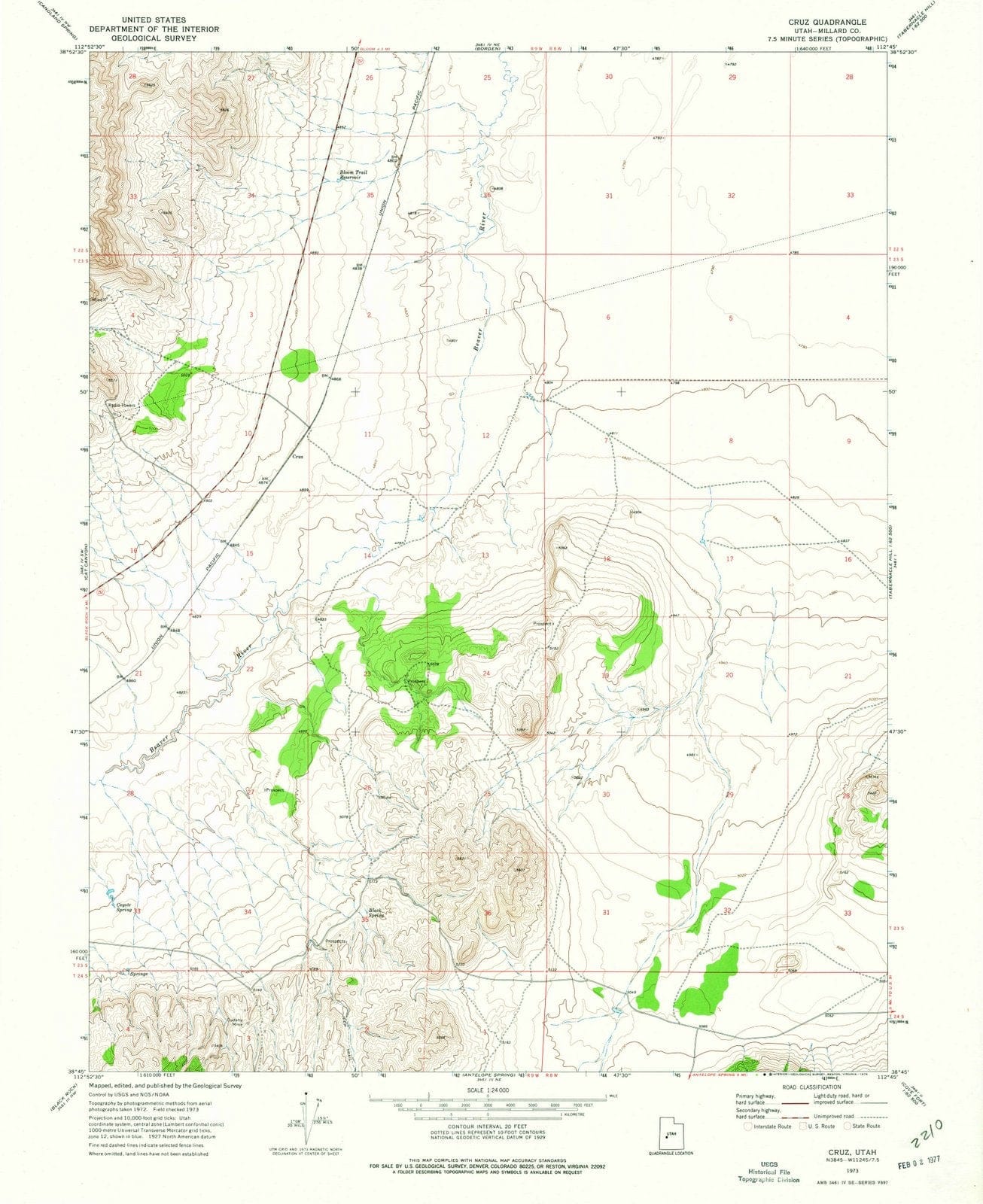 1973 Cruz, UT - Utah - USGS Topographic Map