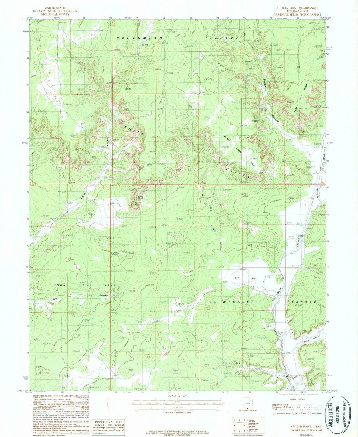 1987 Cutler Point, UT - Utah - USGS Topographic Map
