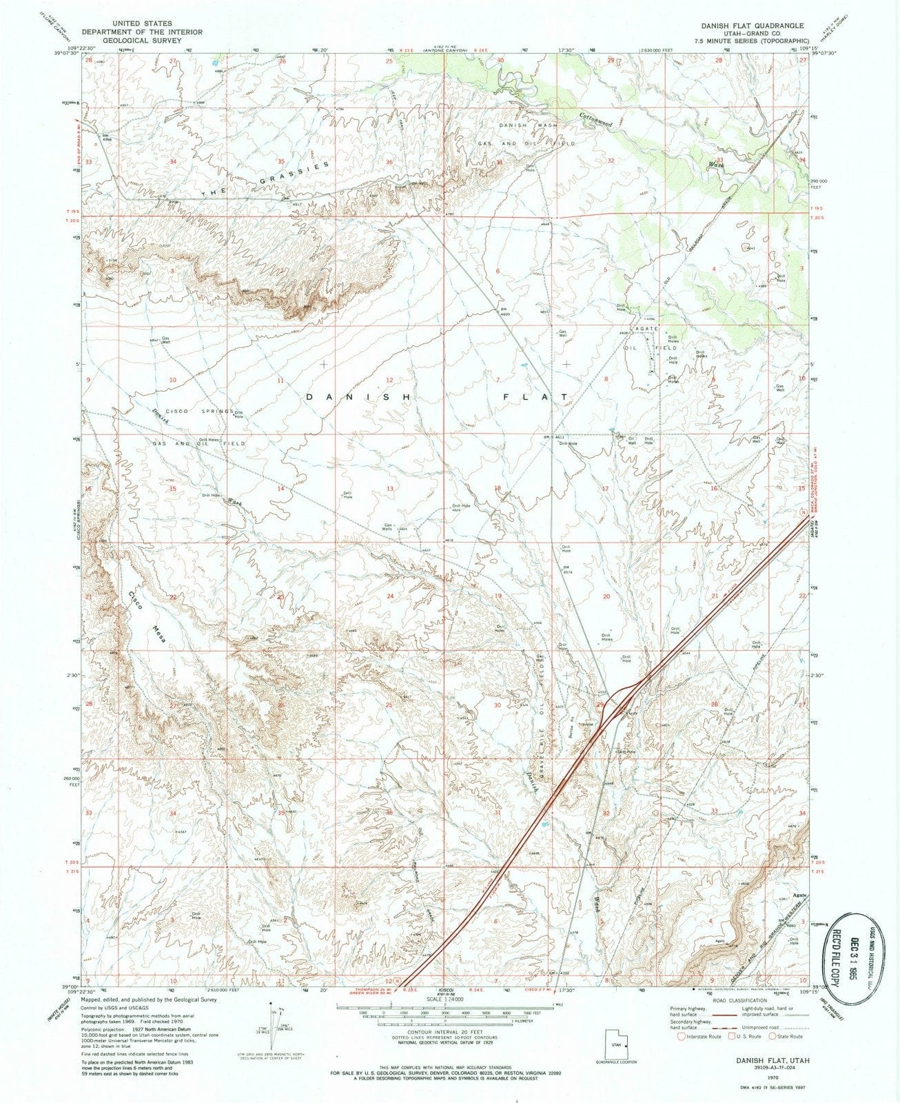 1970 Danish Flat, UT - Utah - USGS Topographic Map