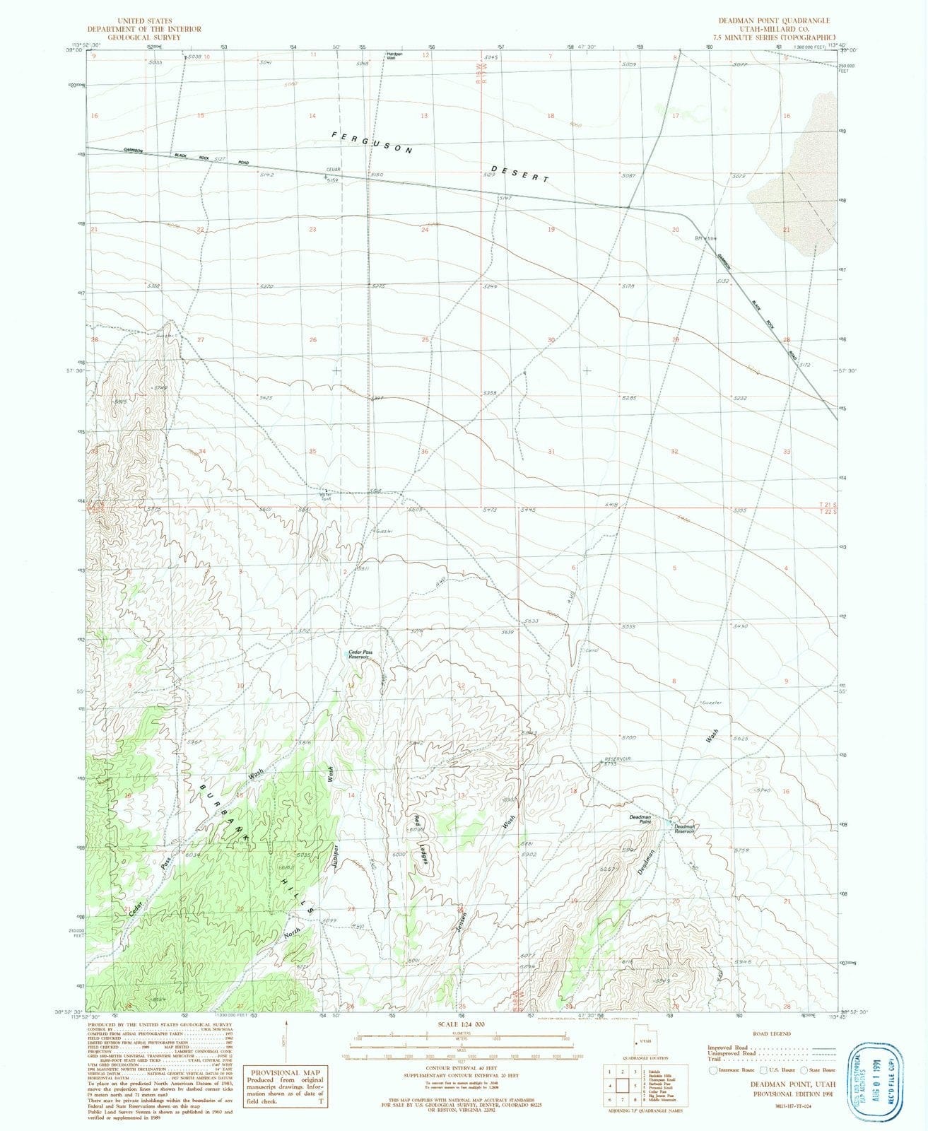 1991 Deadman Point, UT - Utah - USGS Topographic Map