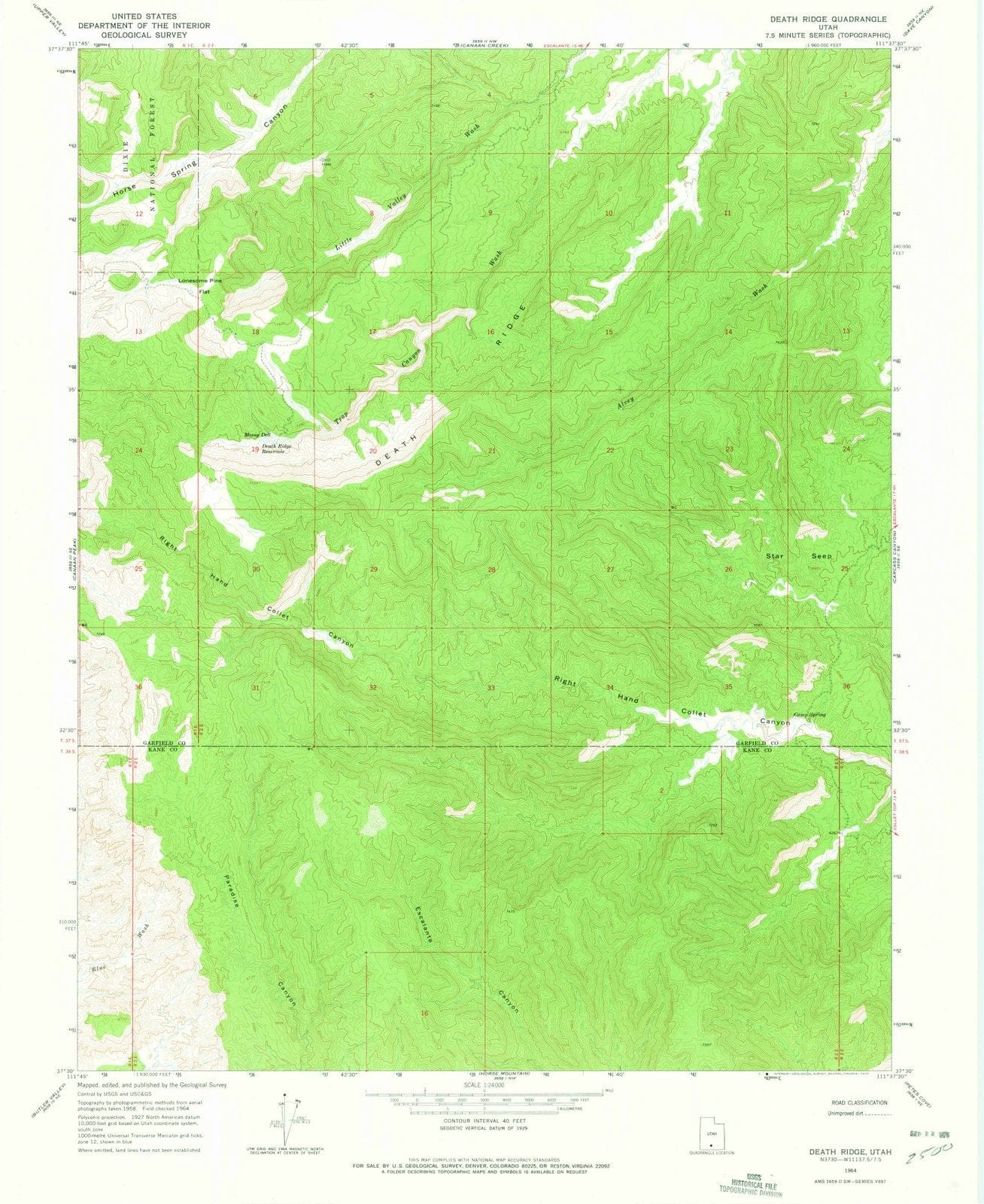 1964 Death Ridge, UT - Utah - USGS Topographic Map