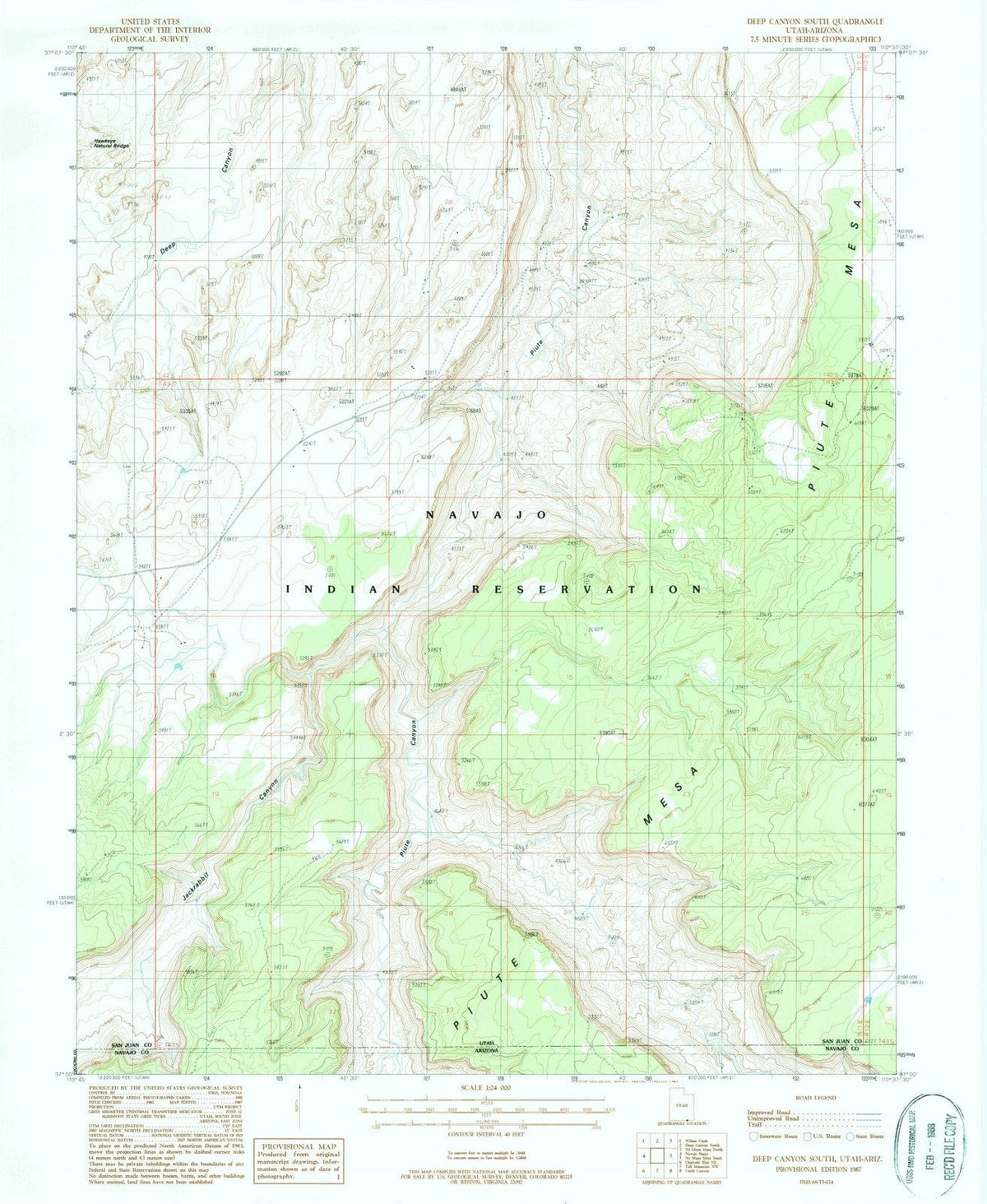 1987 Deep Canyon South, UT - Utah - USGS Topographic Map