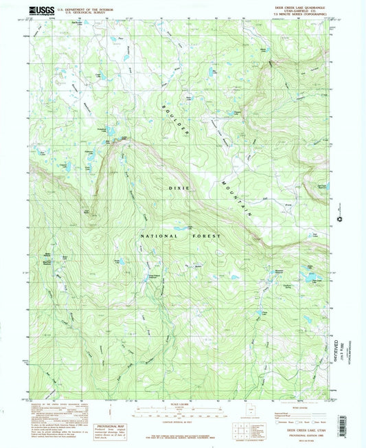 1985 Deer Creek Lake, UT - Utah - USGS Topographic Map