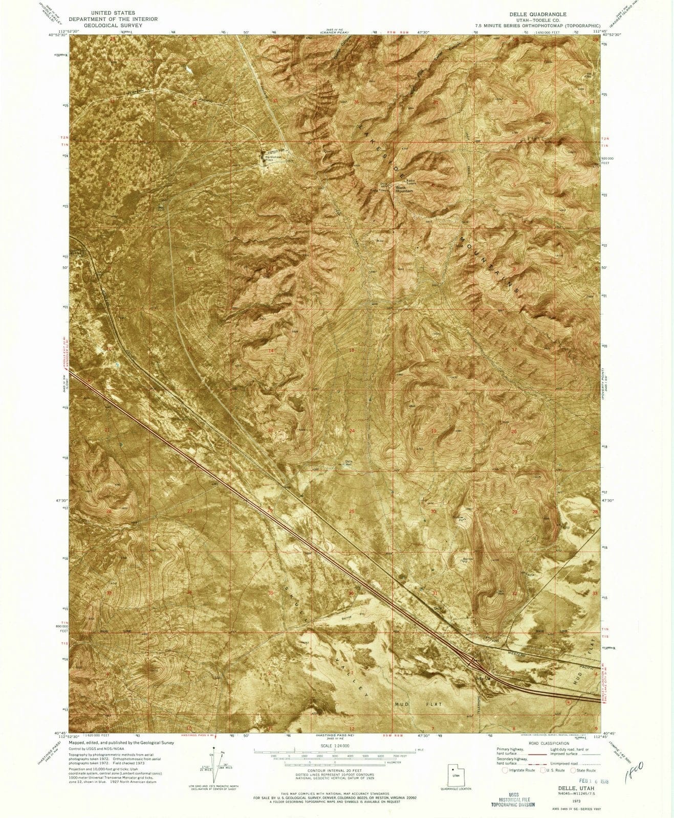 1973 Delle, UT - Utah - USGS Topographic Map