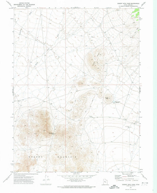 1971 Desert MTN Pass, UT - Utah - USGS Topographic Map
