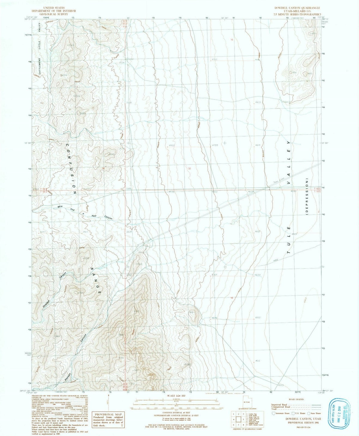 1991 Dowdell Canyon, UT - Utah - USGS Topographic Map