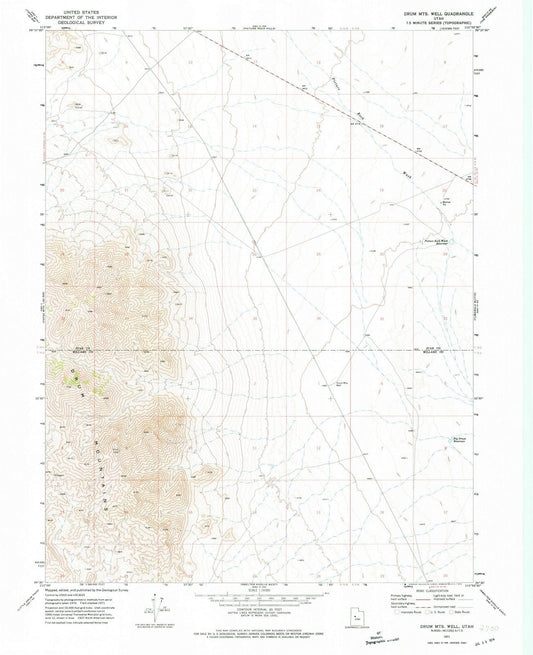 1971 Drum MTS Well, UT - Utah - USGS Topographic Map