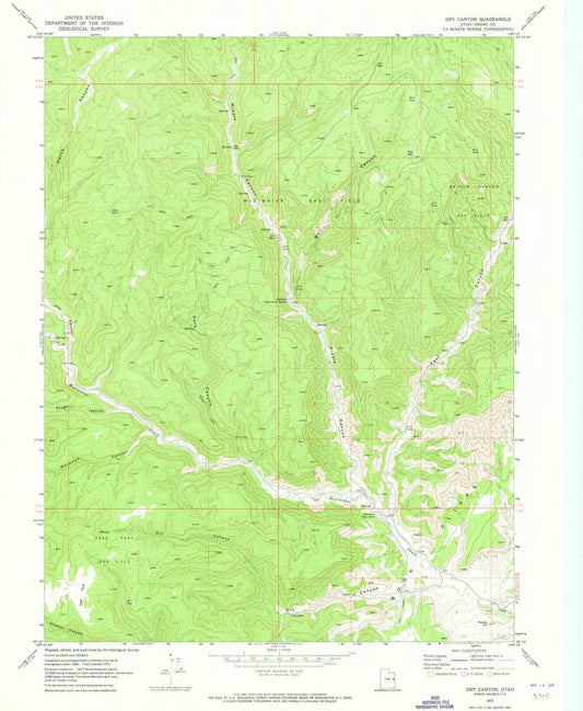 1970 Dry Canyon, UT - Utah - USGS Topographic Map
