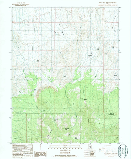 1986 Dry Lakes Peak, UT - Utah - USGS Topographic Map