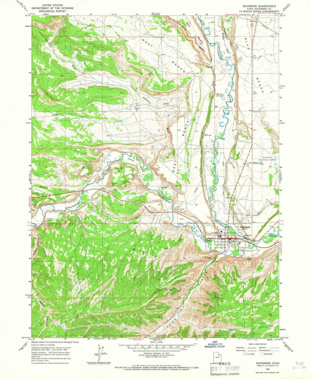 1965 Duchesne, UT - Utah - USGS Topographic Map