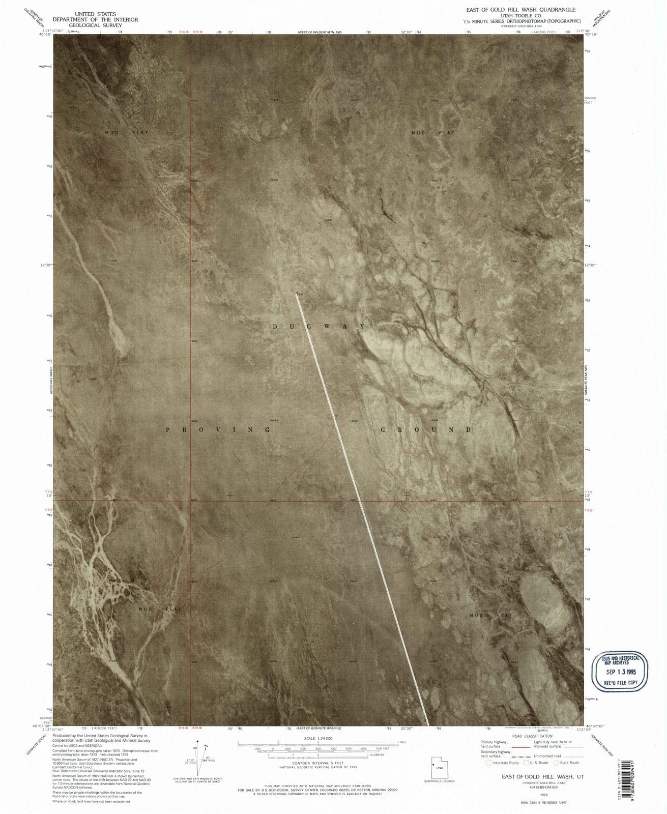 1973 East of Gold Hill Wash, UT - Utah - USGS Topographic Map