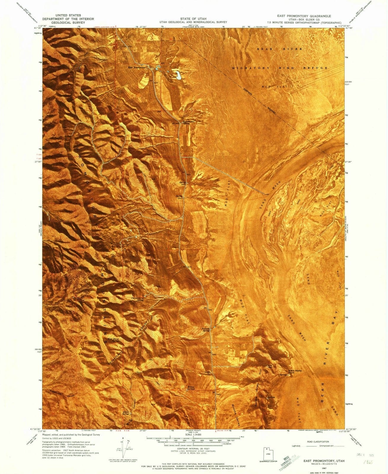 1967 East Promontory, UT - Utah - USGS Topographic Map