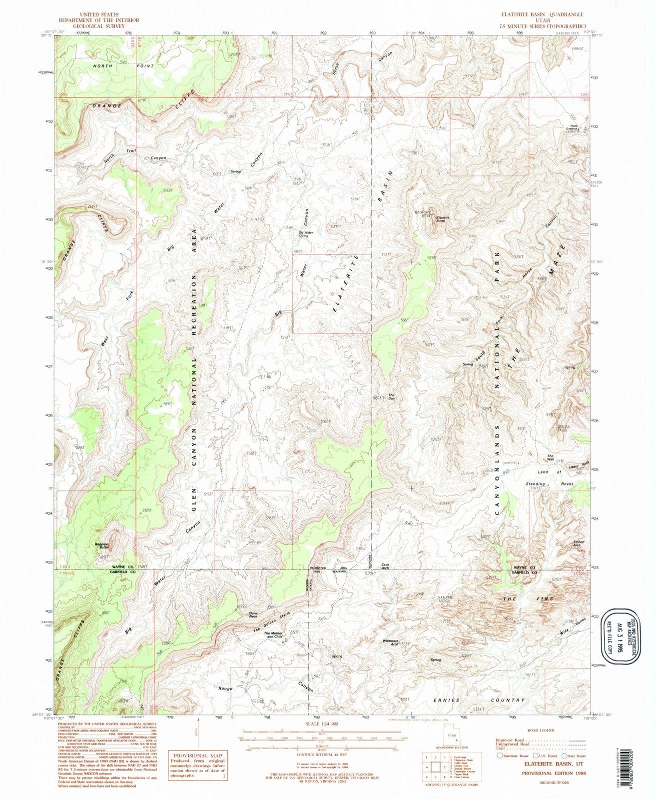 1988 Elaterite Basin, UT - Utah - USGS Topographic Map