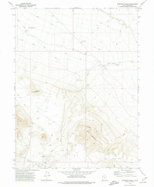 1972 Elephant Knoll, UT - Utah - USGS Topographic Map v4