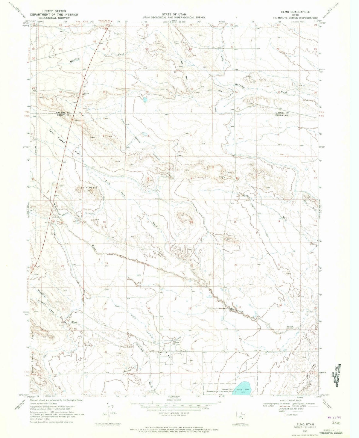 1969 Elmo, UT - Utah - USGS Topographic Map
