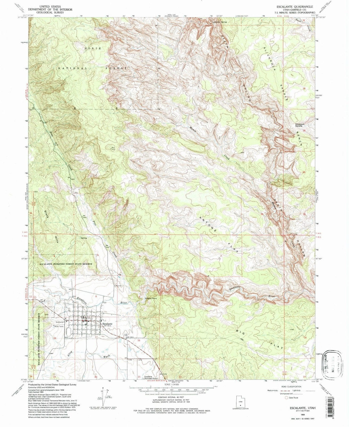 1964 Escalante, UT - Utah - USGS Topographic Map