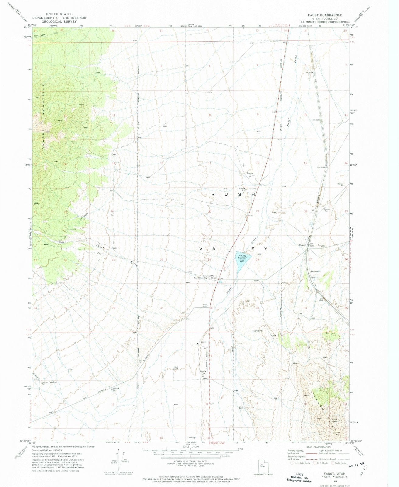 1971 Faust, UT - Utah - USGS Topographic Map
