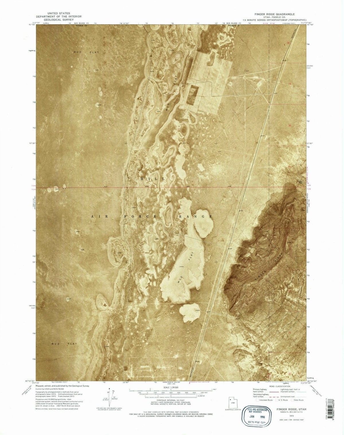 1973 Finger Ridge, UT - Utah - USGS Topographic Map