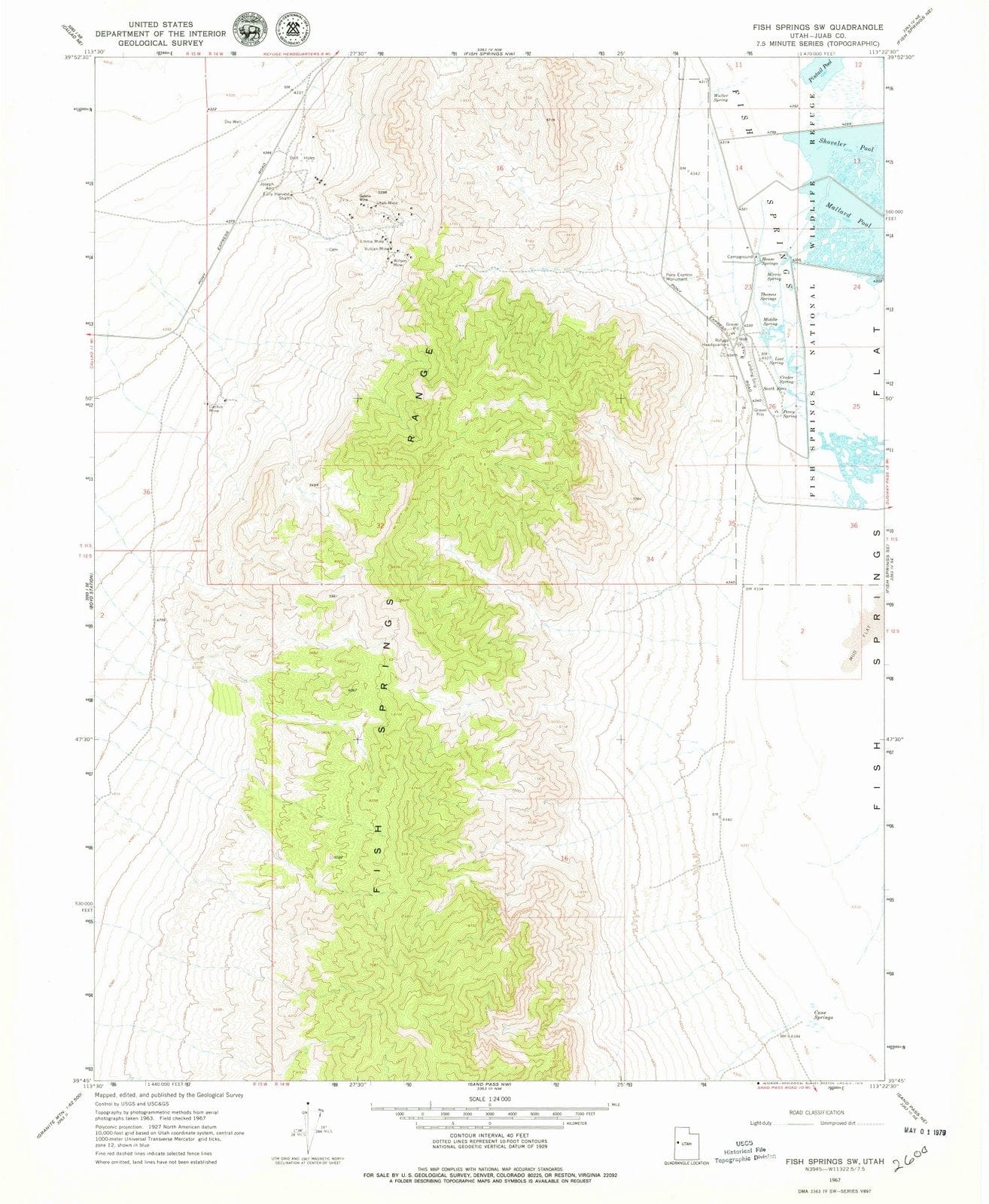 1967 Fish Springs, UT - Utah - USGS Topographic Map v4