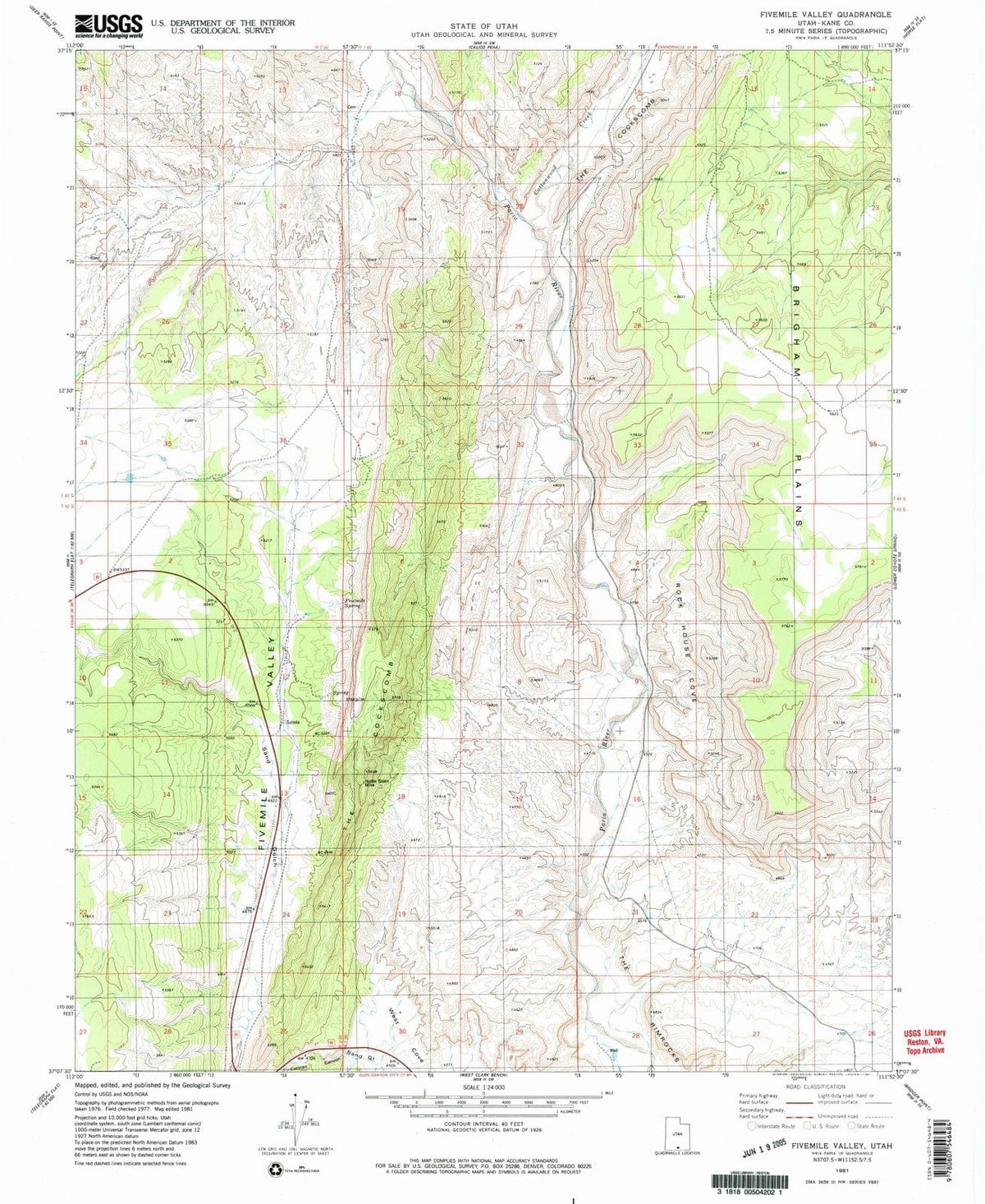 1981 Fivemile Valley, UT - Utah - USGS Topographic Map
