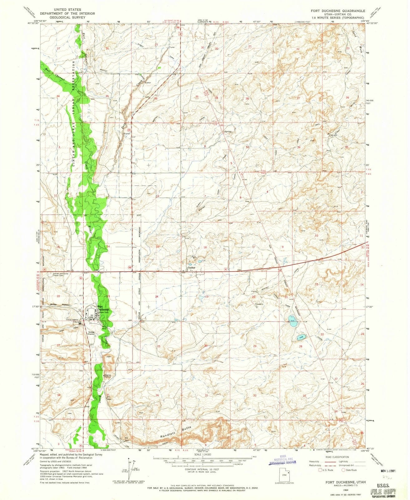 1964 Fortuchesne, UT - Utah - USGS Topographic Map