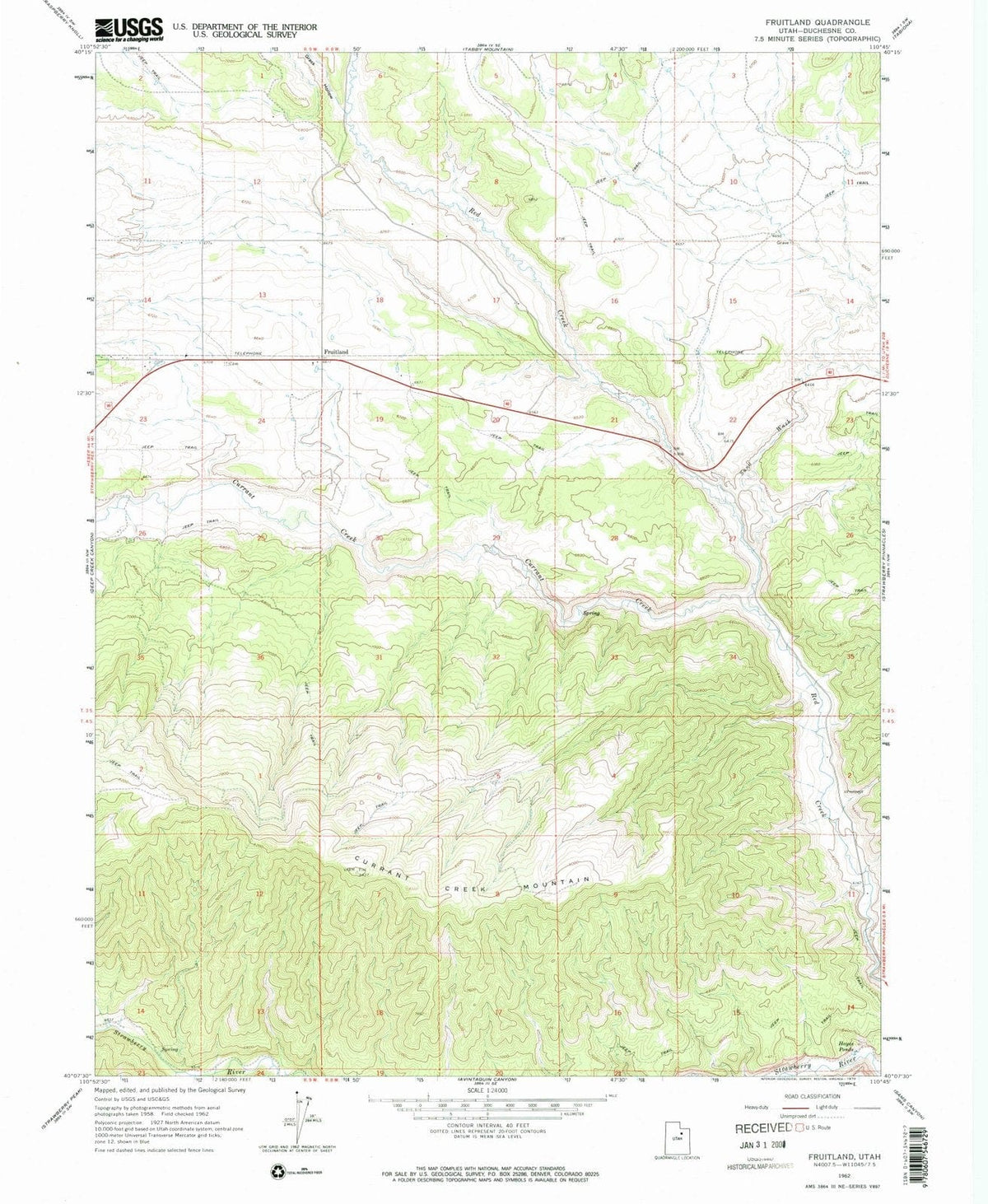 1962 Fruitland, UT - Utah - USGS Topographic Map