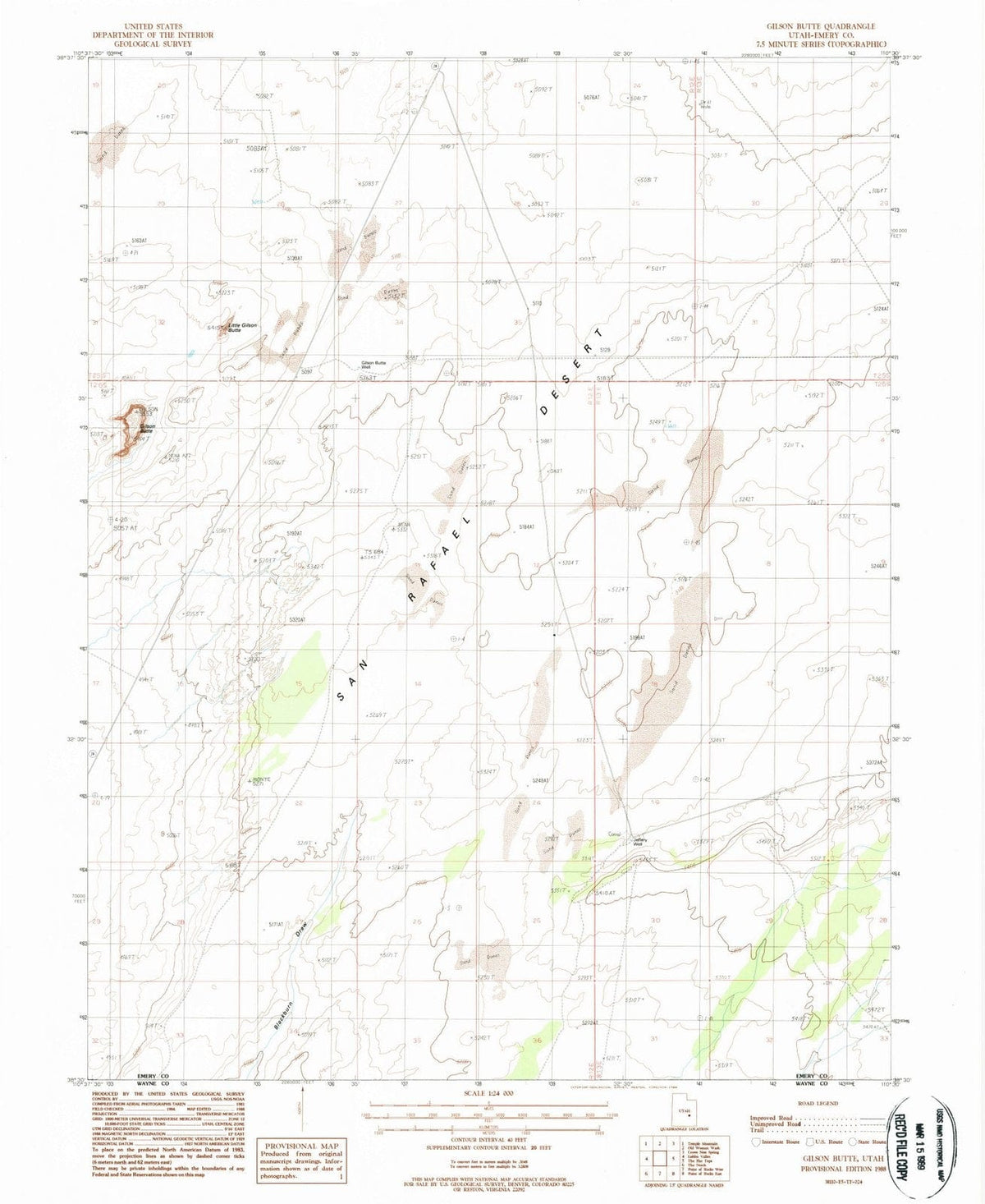 1988 Gilson Butte, UT - Utah - USGS Topographic Map