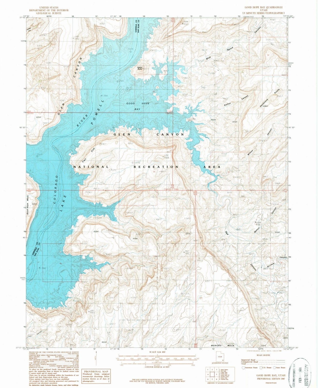 1987 Good Hope Bay, UT - Utah - USGS Topographic Map