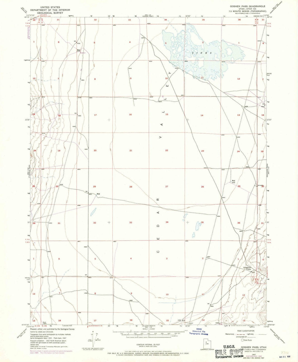 1947 Goshen Pass, UT - Utah - USGS Topographic Map